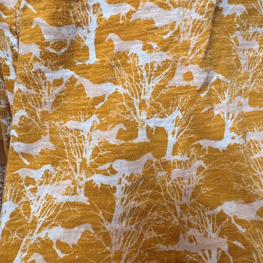 Mustard Yellow and White Horse Patterned Top - Picture 2 of 4